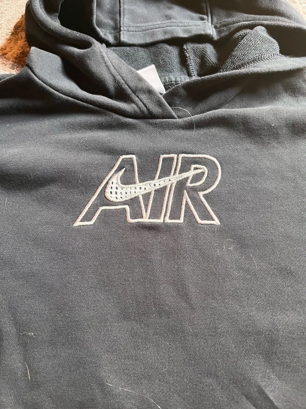 Girls size XL black Nike Air cropped sweatshirt